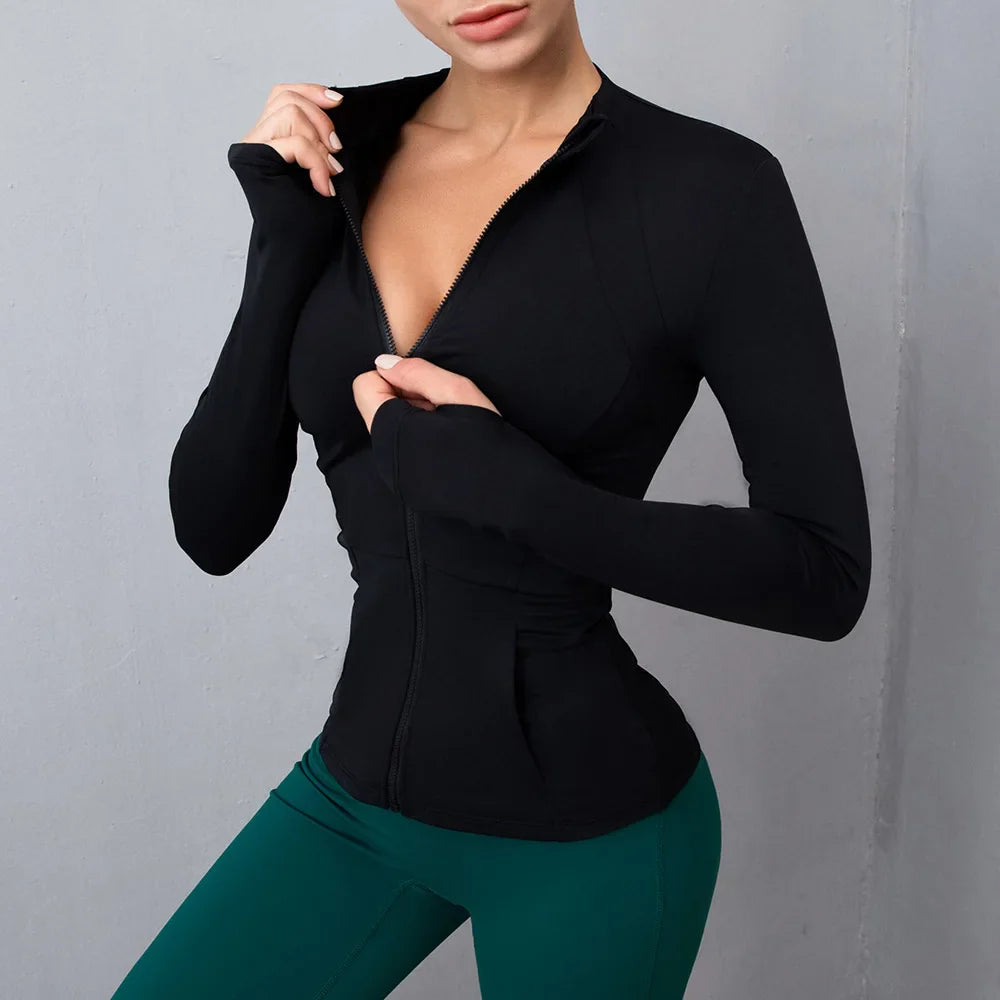 Jaqueta Feminina Esportiva Fitness de Manga Longa – (Promoção de Inverno 2025)