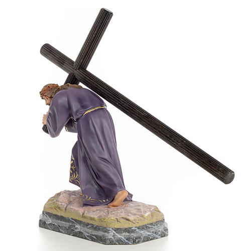Jesus carregando a cruz pasta de madeira acab. elegante