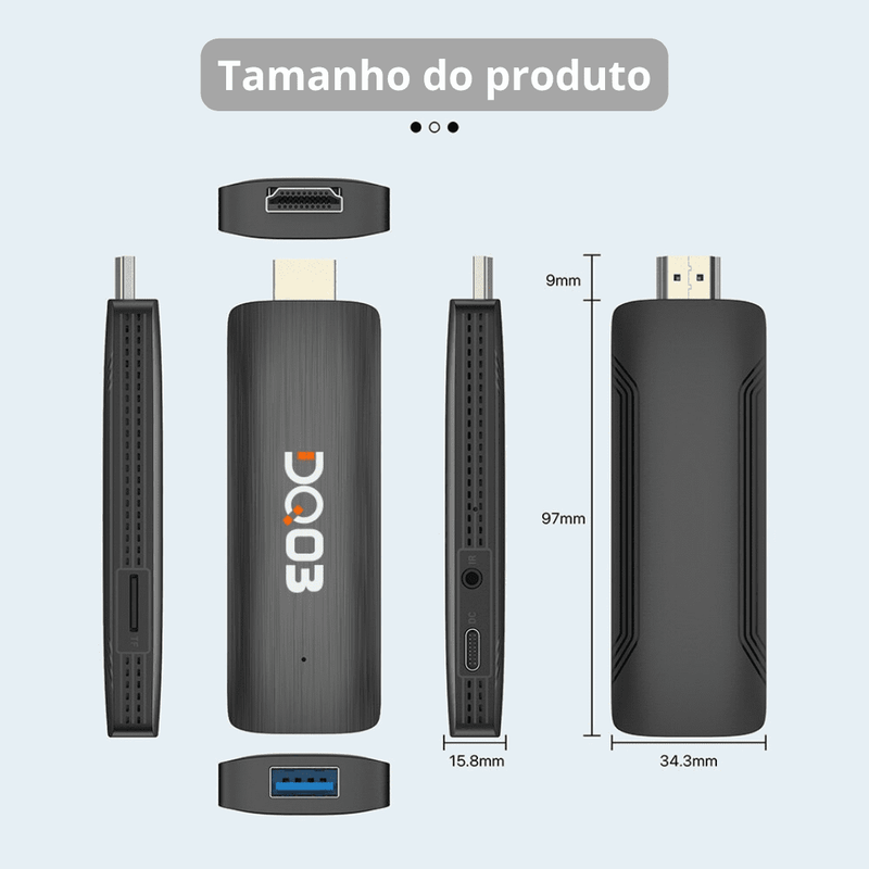 Aparelho Smart Tv Stick DQ03 com Android TV 10 - Com Controle de Voz - Ly Store