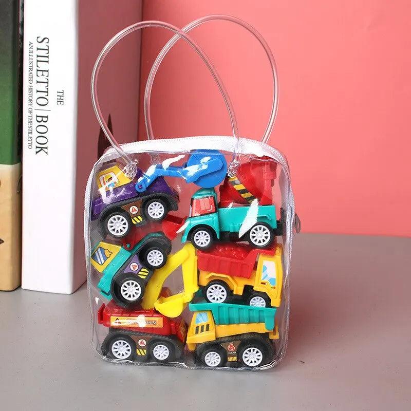 Mini Carrinhos para Crianças - Kit 6 Veículos de Construção Inerciais