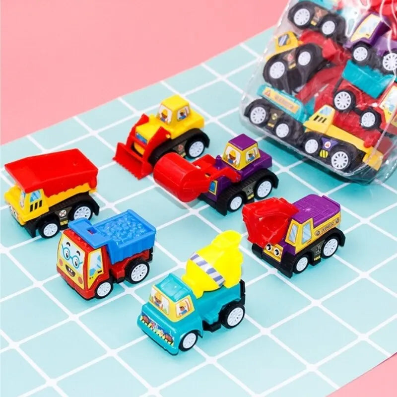 Mini Carrinhos para Crianças - Kit 6 Veículos de Construção Inerciais