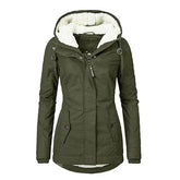 Jaqueta Parka Feminina Forrada com Lã para Inverno Glacier
