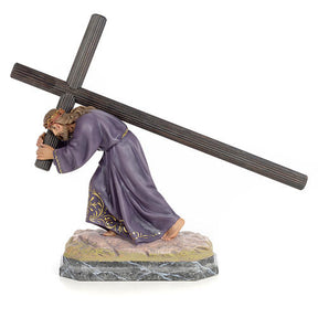Jesus carregando a cruz pasta de madeira acab. elegante