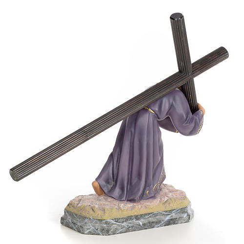 Jesus carregando a cruz pasta de madeira acab. elegante